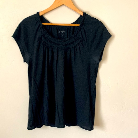 Ann Taylor LOFT, black T-shirt, size large - Picture 1 of 5